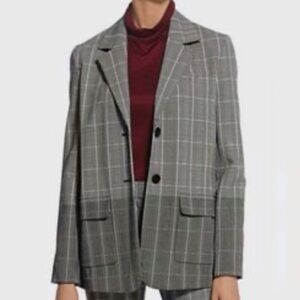 Derek Lam 10 Crosby Plaid Tartan Blazer